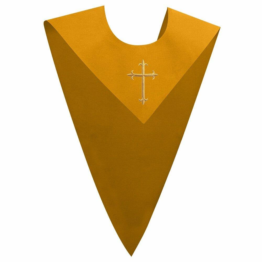 Gold V-Neck Choir Stole - Choir On