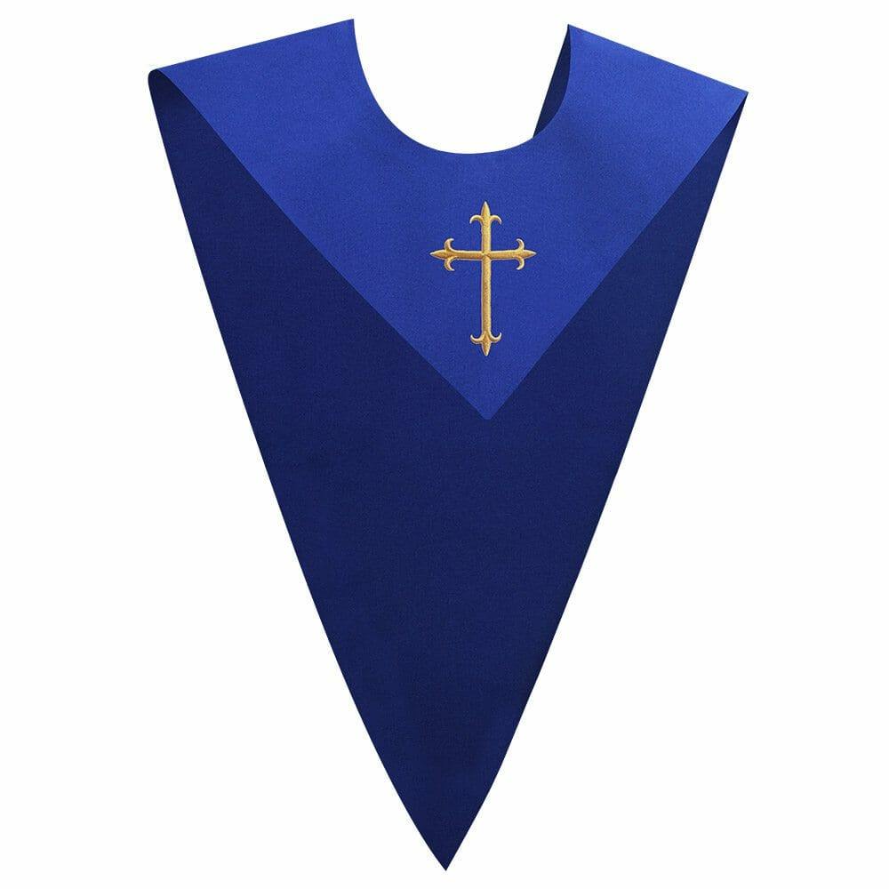 Royal Blue V-Neck Choir Stole - Choir On