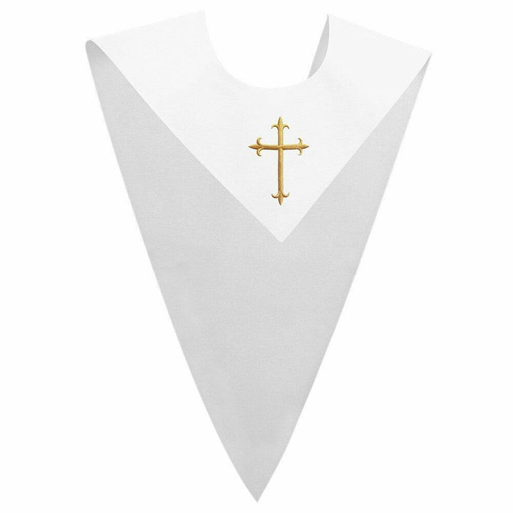 White V-Neck Choir Stole - Choir On